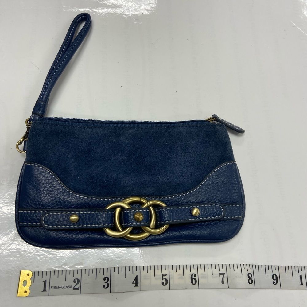 Wilson‎ leather wallet wristlet 8x5” blue